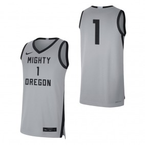 #1 Oregon Ducks Nike Limited Basketball Jersey Gray Black