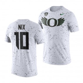 Bo Nix T-Shirt Oregon Ducks #10 White Eggshell Football Men's Tee