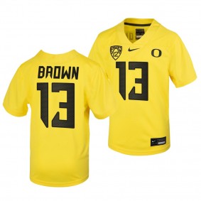Anthony Brown Oregon Ducks Yellow 2021-22 College Football Untouchable Youth Jersey