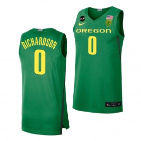 Will Richardson #0 Oregon Ducks 2022 College Basketball BLM Limited Green Jersey